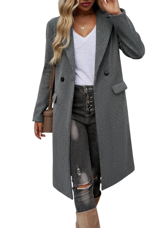 Stile Elegante cappotto da donna invernale soprabito lungo formale