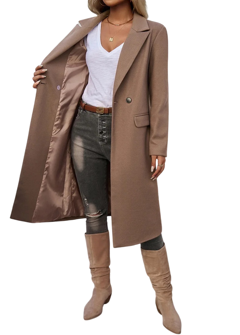 Stile Elegante cappotto da donna invernale soprabito lungo formale