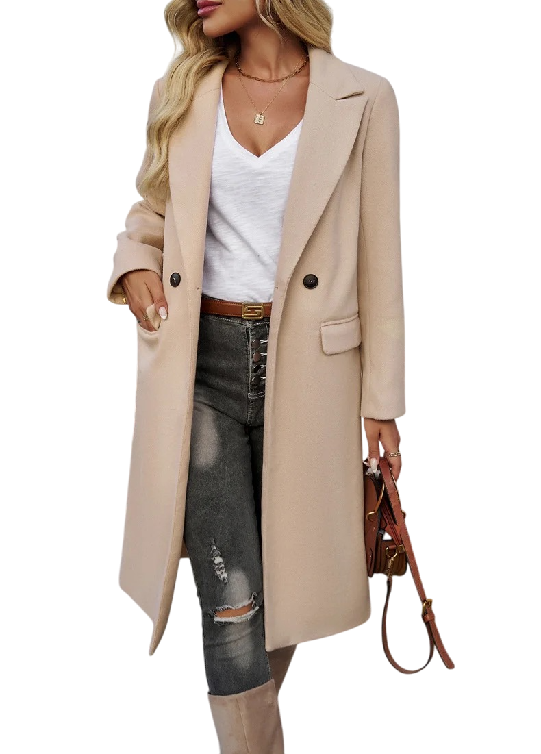 Stile Elegante cappotto da donna invernale soprabito lungo formale