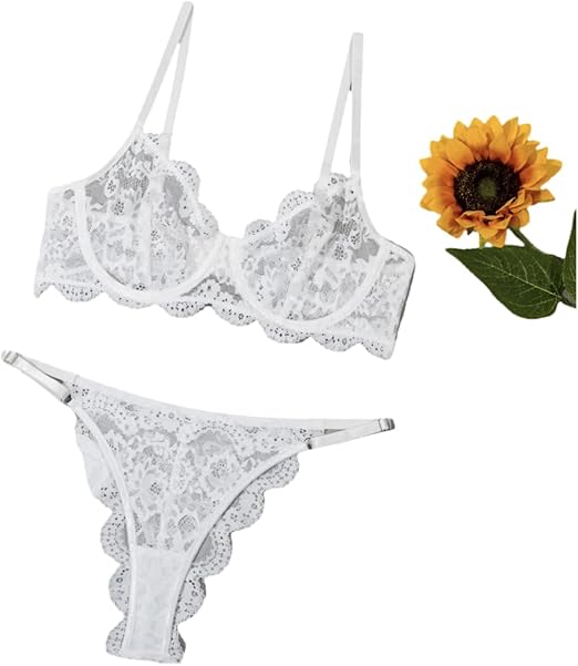 Set Lingerie Donna Babydoll Donna Sexy Confortevole Reggiseno Pizzo Babydoll con Reggiseno e Perizoma per La Notte di Nozze Vacanze in Luna di Miele Viaggio