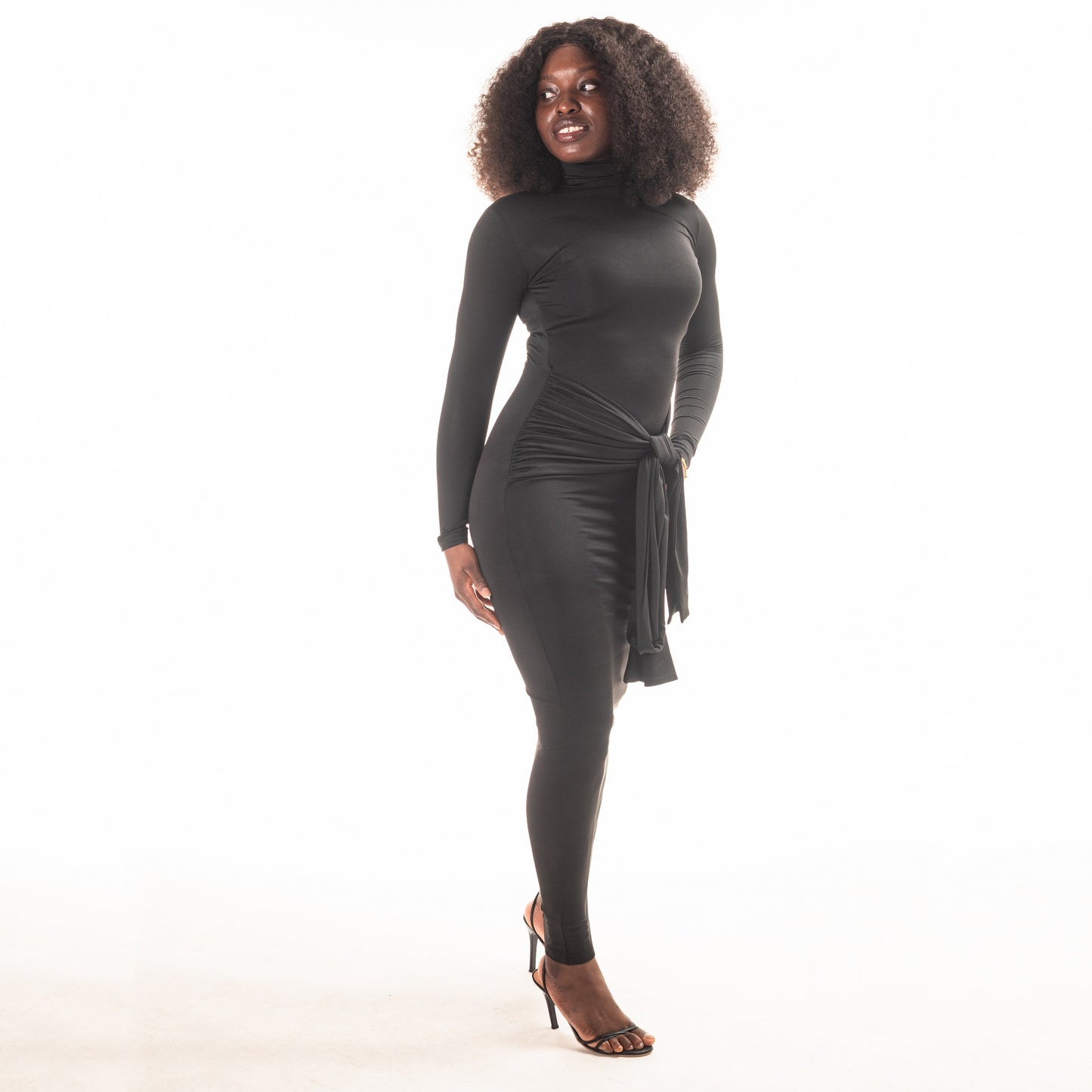 Stile Elegante Abito da Sera da Donna con Collo Alto Aderente Sexy Maxi Abito da Ballo